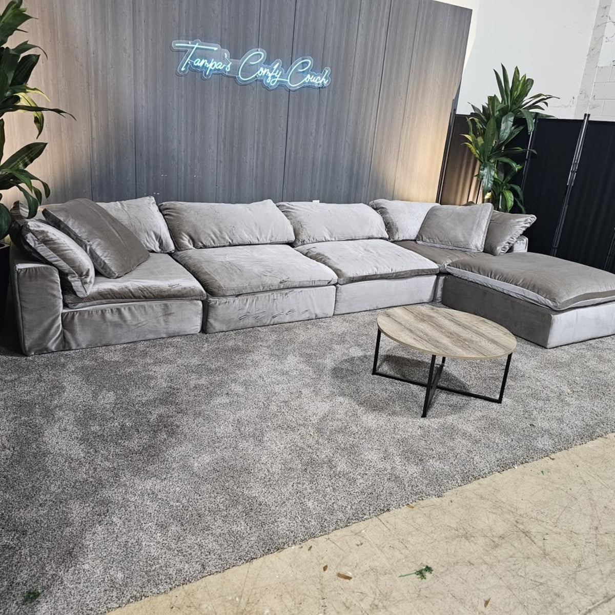 RH- Gray Velvet Restoration Hardware Original Cloud Couch (5pc) | Luxe