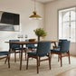Nosh Dining Chairs – Walnut & Denim Blue | Set of 2 | Brand New in Box