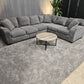 Fluffy Charcoal Sectional Sofa