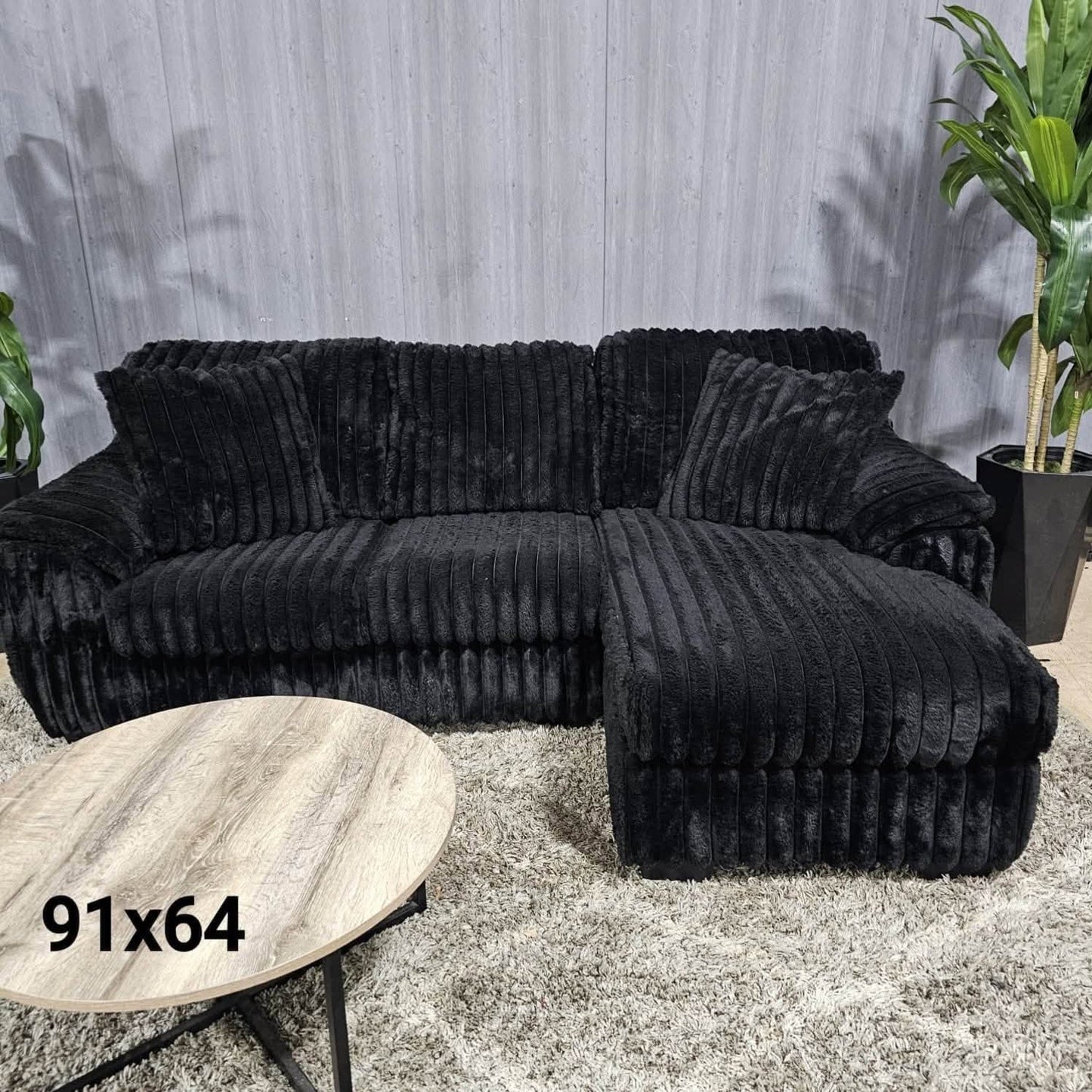 Black Corduroy Sectional Sofa (Delivery Available!! )