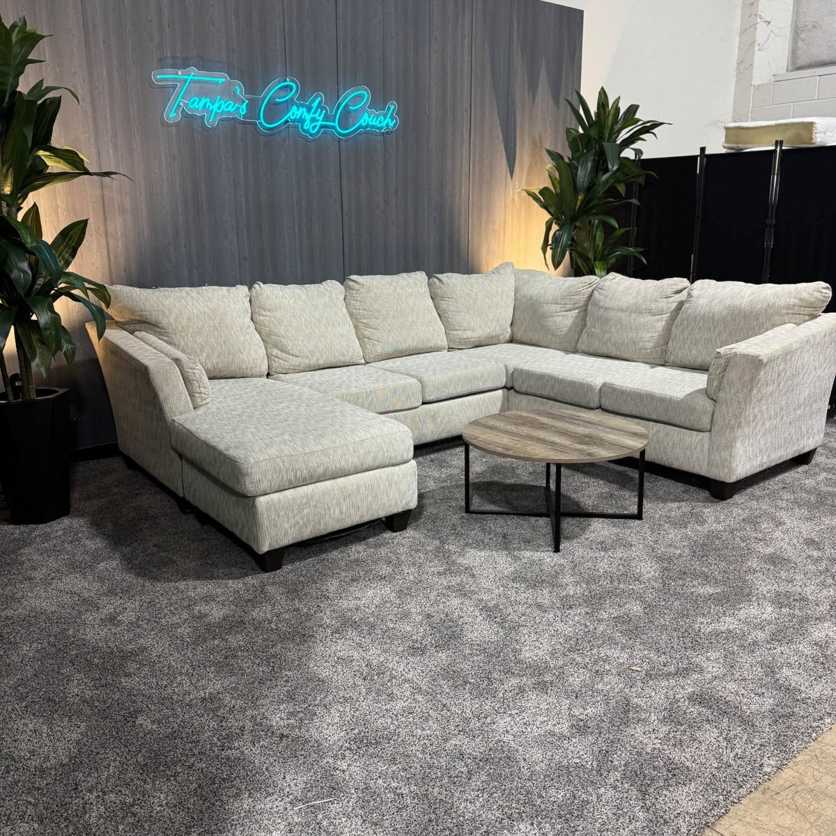 Cream Ushaped Sectional Sofa (Delivery Available!! )