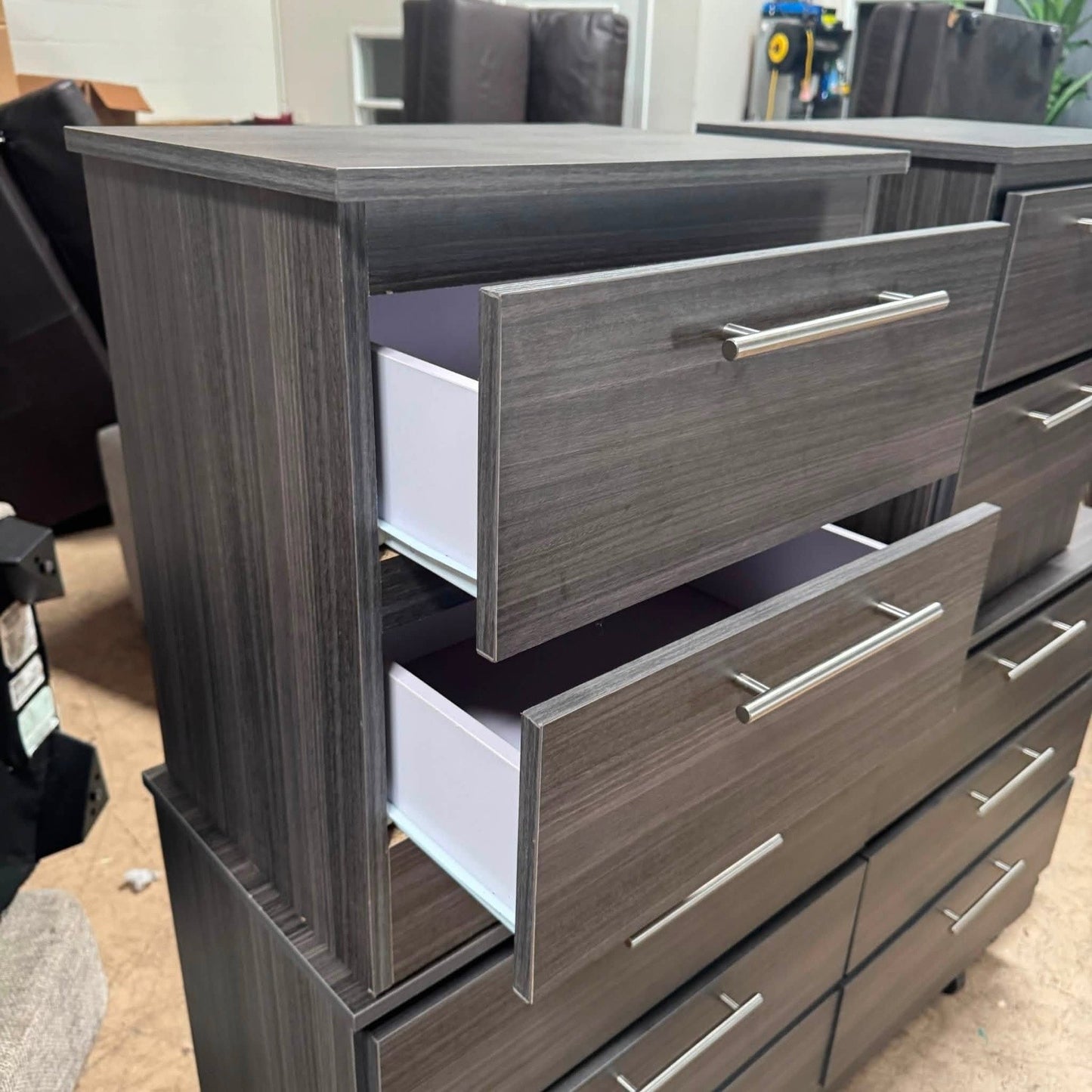 Dresser + 2 Nightstands Bedroom Set | Gray Wood Finish (Delivery Available!! )
