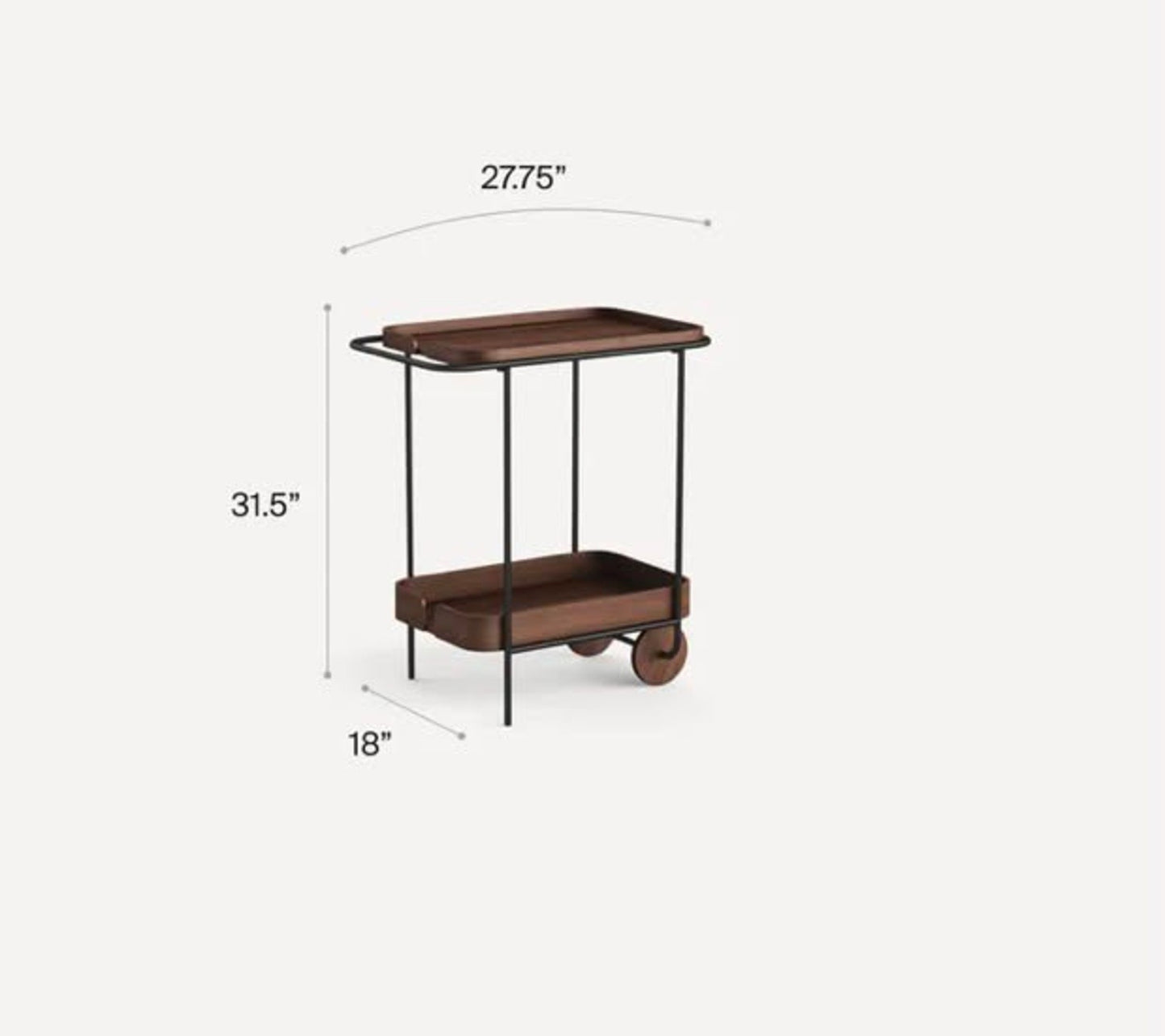 Dram Bar Cart by Burrow – Oak | Brand New in Box