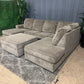 Beige Double Chaise Sectional Sofa + Ottoman (Delivery Available!! )