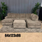 Beige Double Chaise Sectional Sofa + Ottoman (Delivery Available!! )