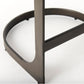 Tyson Backless Suede Counter Stool – Black Leather & Gunmetal Frame | Open Box