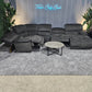 Charcoal Reclining Ushaped Sectional