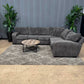 🛋️ Fluffy Charcoal Sectional Sofa (Delivery Available!! )