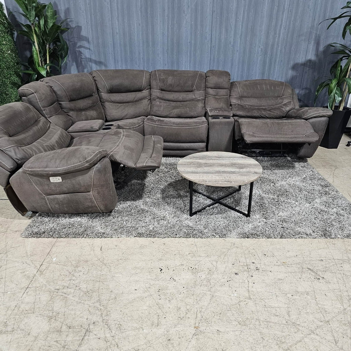 Brown Microsuede Reclining Sectional (Delivery Available!! )