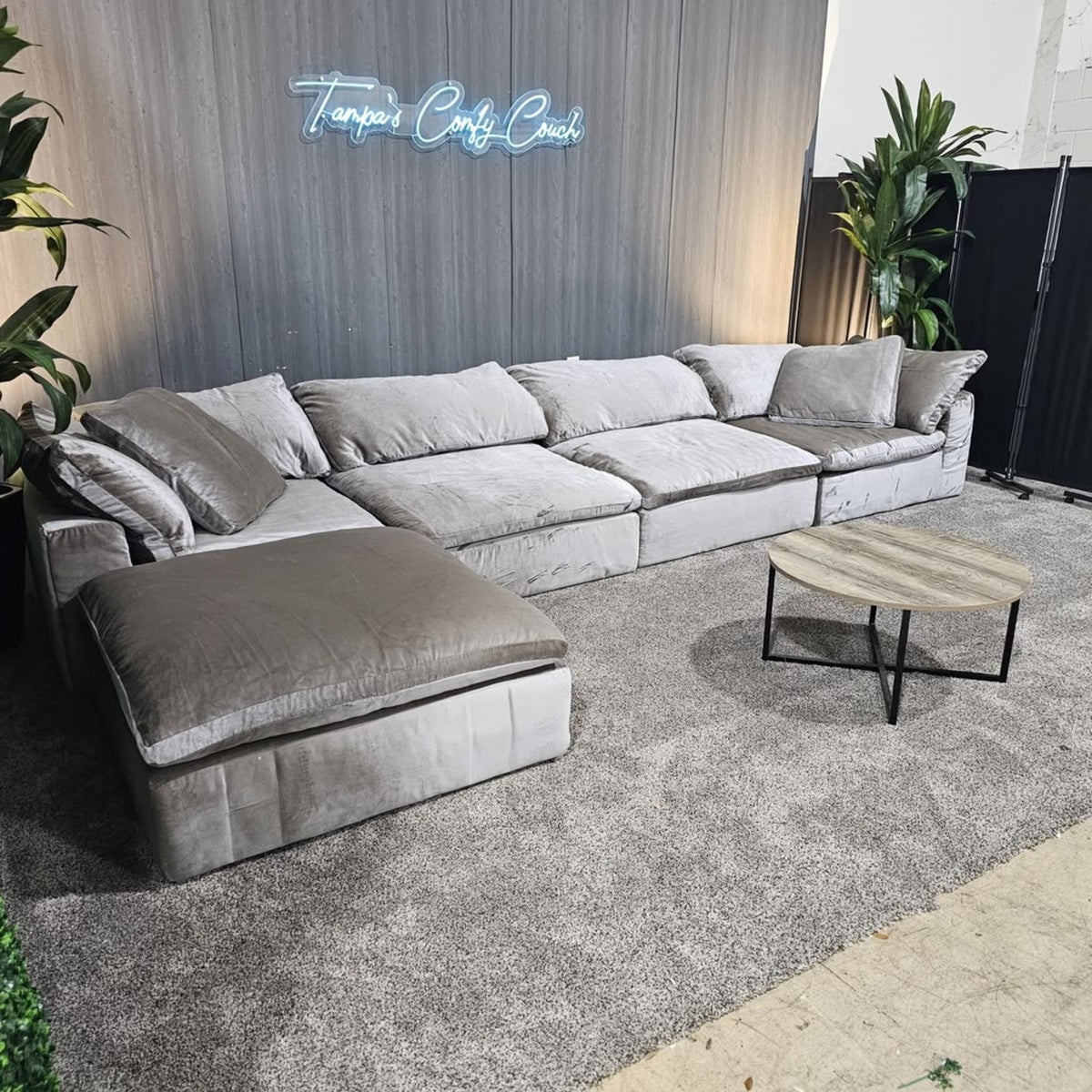 RH- Gray Velvet Restoration Hardware Original Cloud Couch (5pc) | Luxe