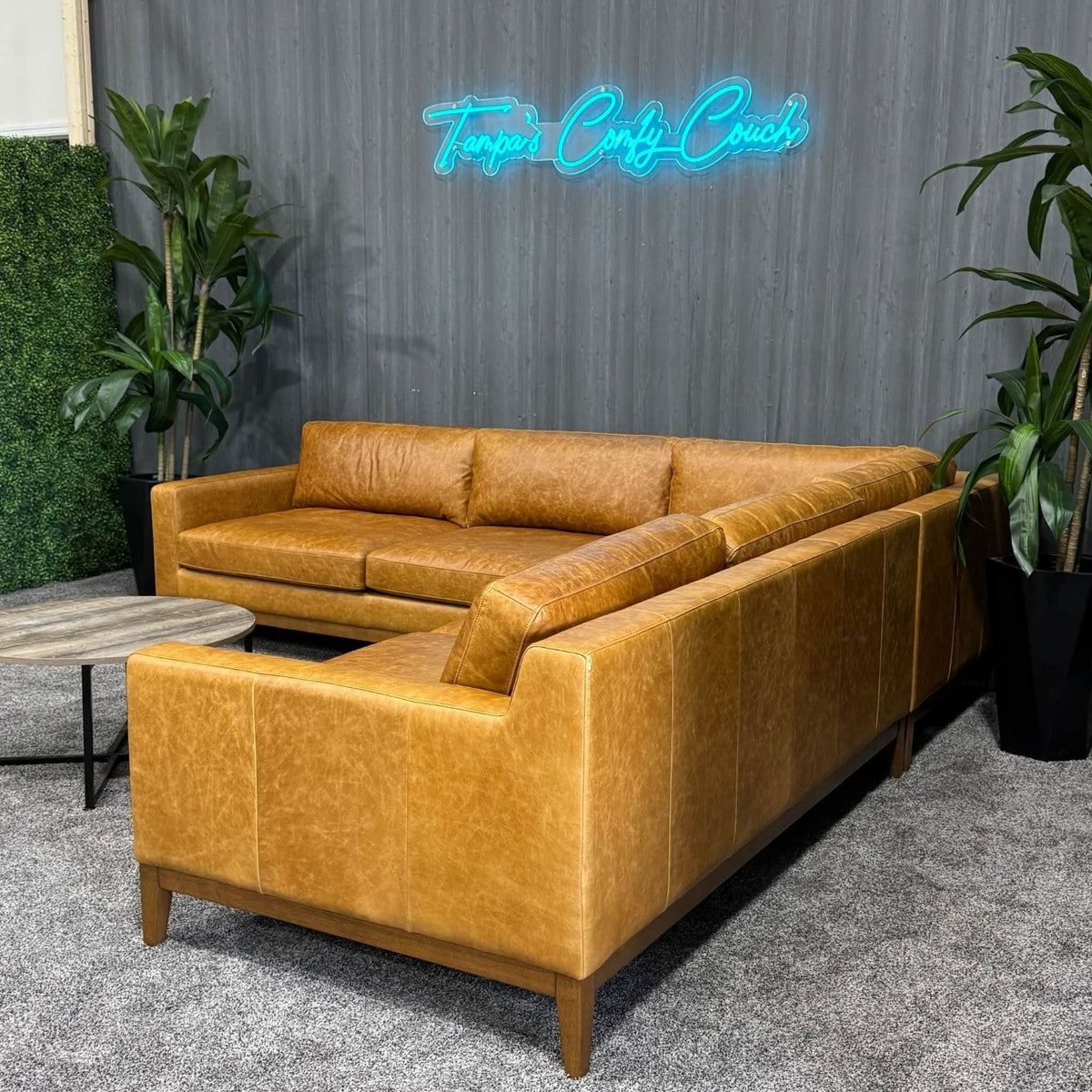 Brand New- Zyon 116" Leather L-Shaped Corner Sectional Sofa - Poly&Bark (Delivery Available!! )