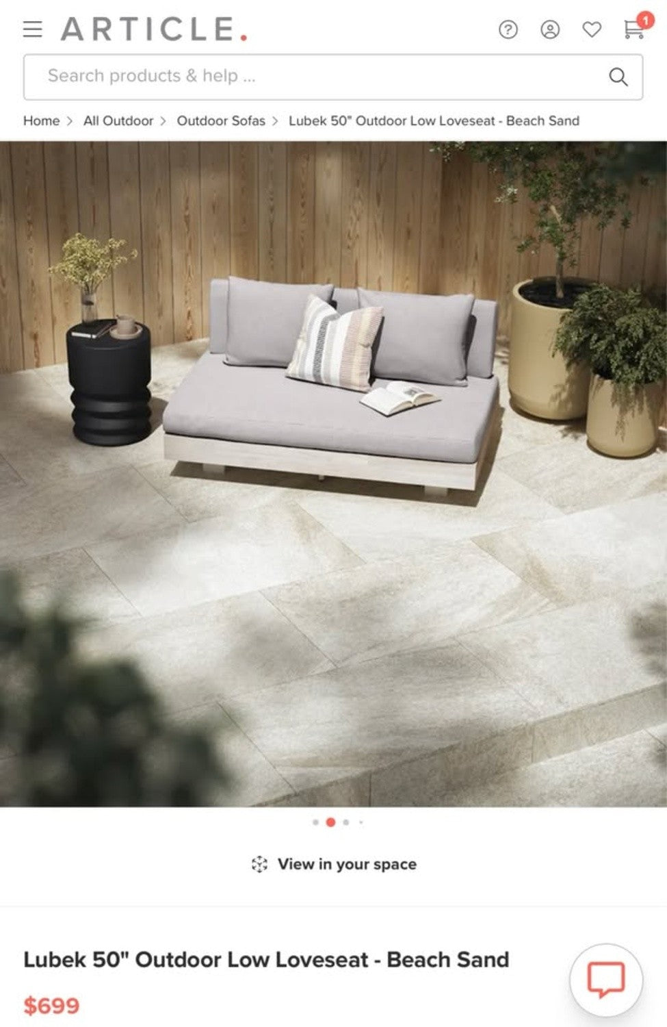 Article Lubek Outdoor Sectional Set + Loveseat | Beach Sand | Brand New in Box