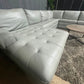 🛋️ Gray Havertys Leather Ushaped Sectional Sofa (Delivery Available!! )