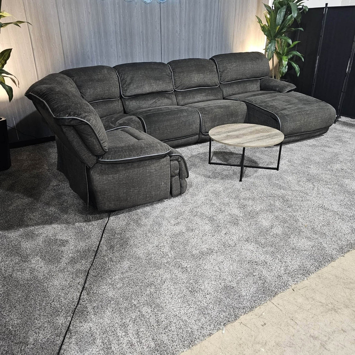 Charcoal Reclining Ushaped Sectional