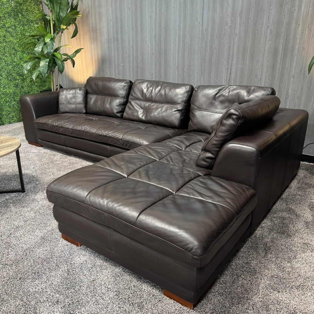 Brown Leather Sectional Sofa (Delivery Available!! )