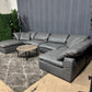RH- Gray Leather Restoration Hardware Original Cloud Couch (6pc)
