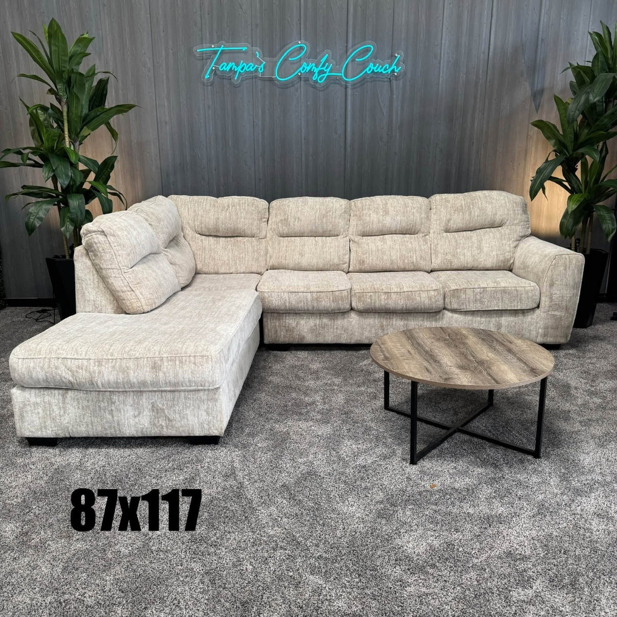 Ashley’s Fluffy Cream Sectional (Delivery Available!! )