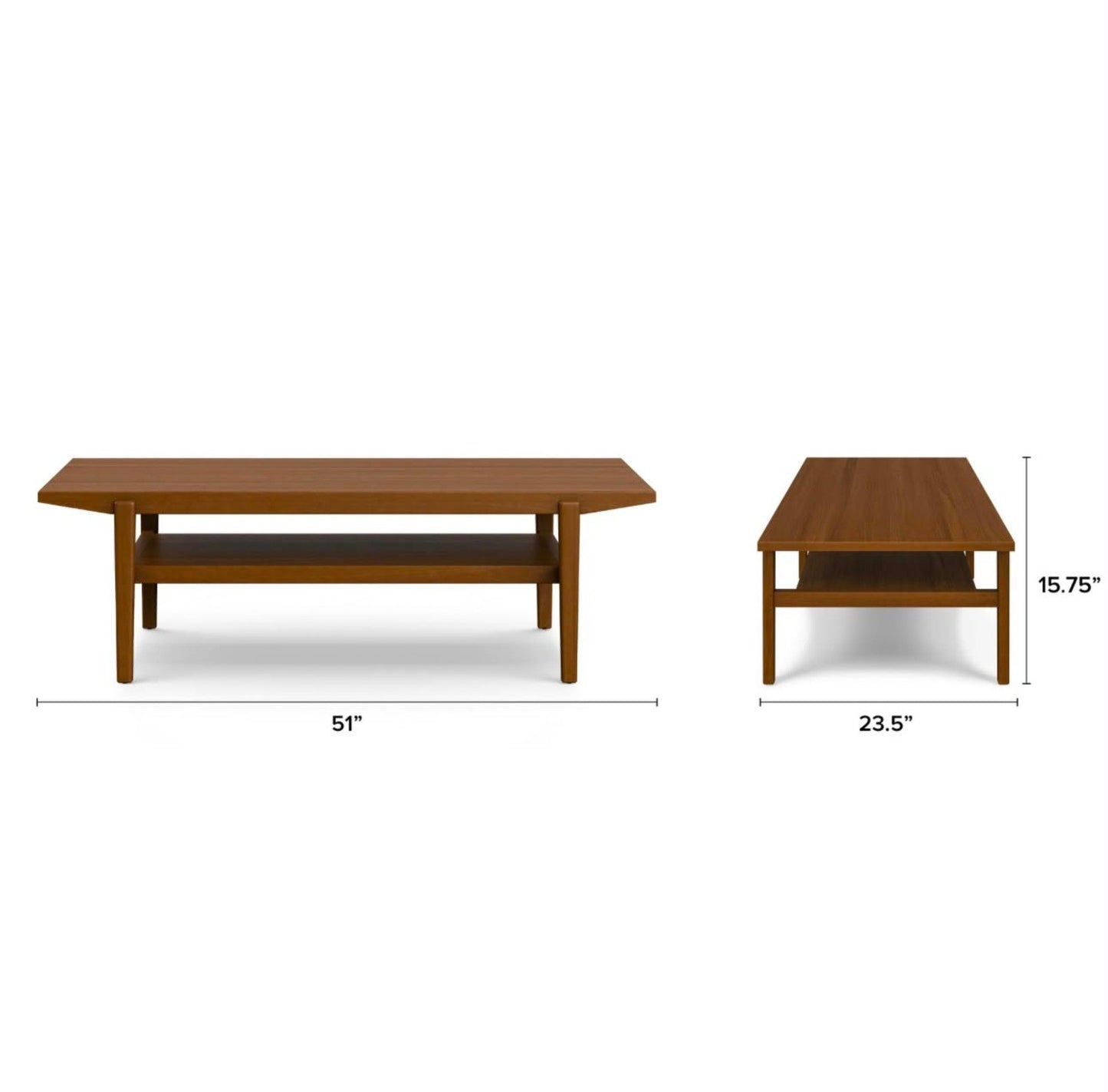 Cooper 51” Rectangular Coffee Table – Walnut | Brand New, No Damage