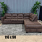 Brown Microsuede Sectional Sofa (Delivery Available!! )