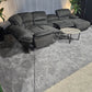Charcoal Reclining Ushaped Sectional