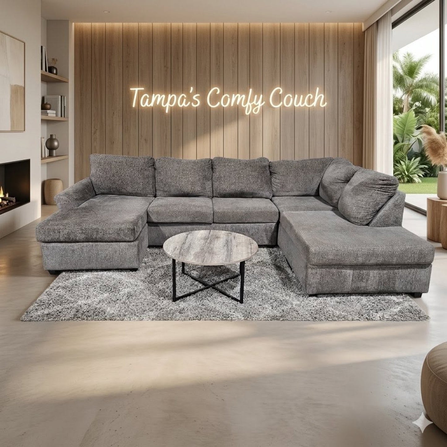 🛋️ Brown Double Chaise Sectional Sofa (Delivery Available!! )