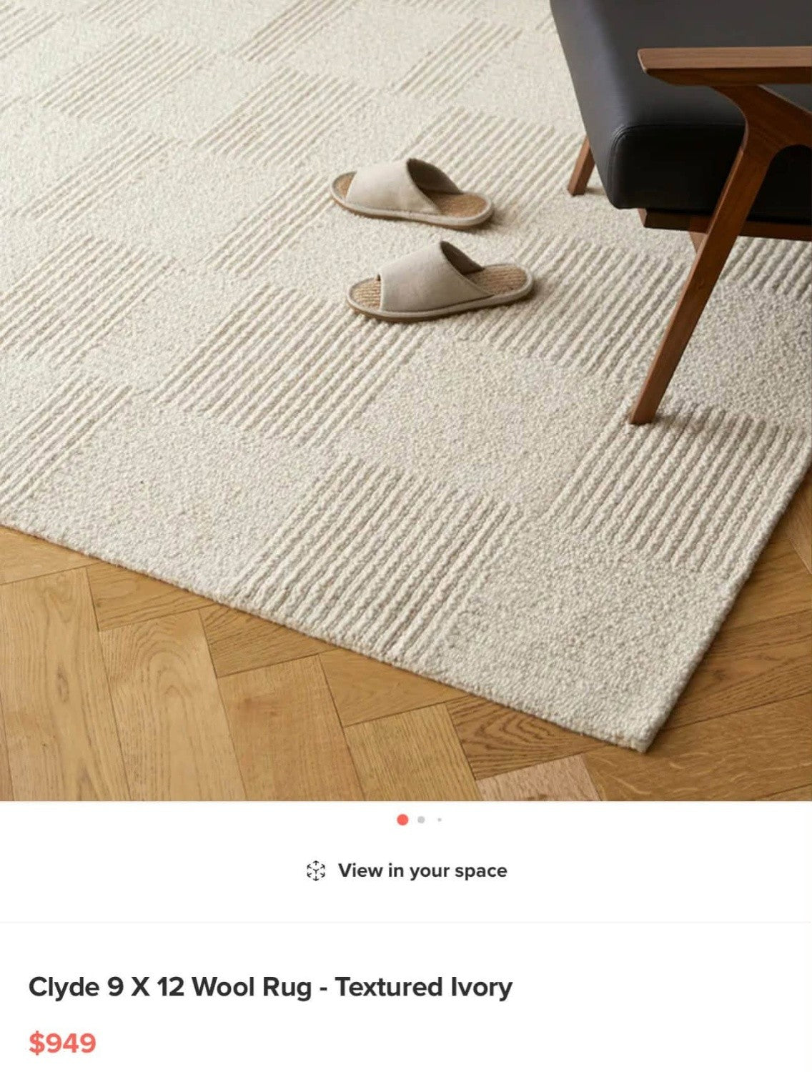 Article Clyde 9x12 Wool Rug | Textured Ivory | Brand New (Delivery Available!! )