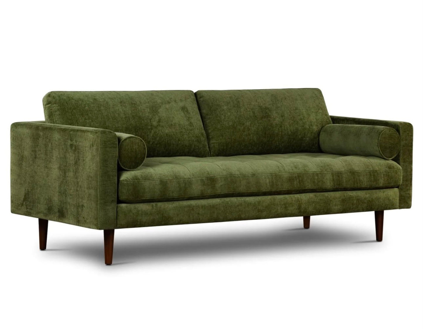 Poly & Bark Napa Velvet Sofa – Distressed Green | Brand New in Box