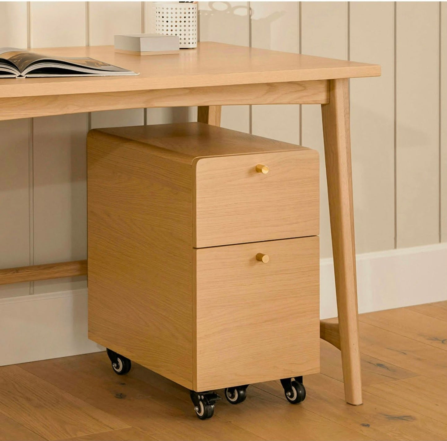 Krossa 12” File Cabinet – White Oak | Brand New in Box