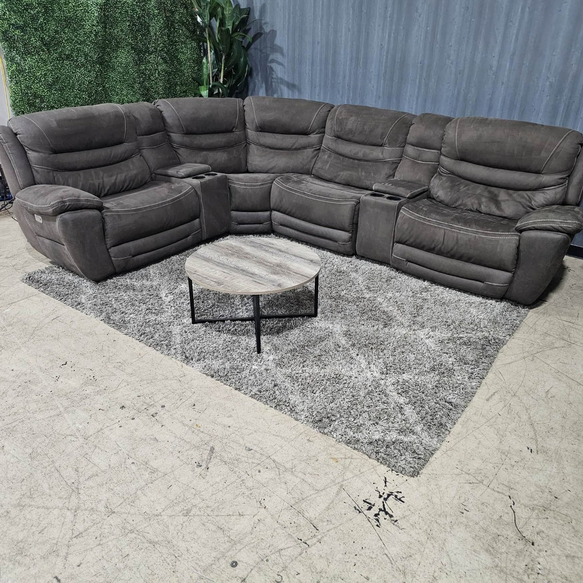 Brown Microsuede Reclining Sectional (Delivery Available!! )