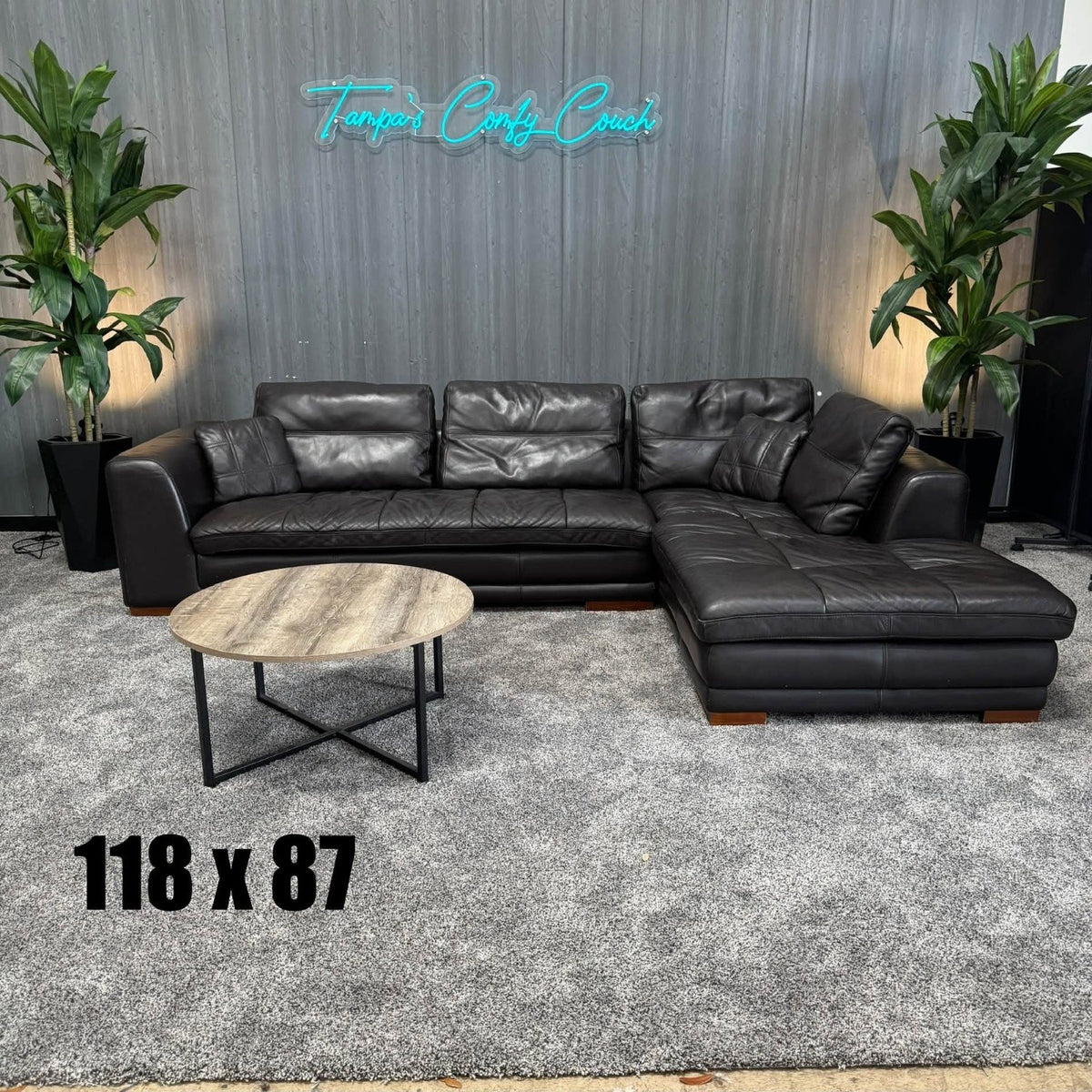 Brown Leather Sectional Sofa (Delivery Available!! )