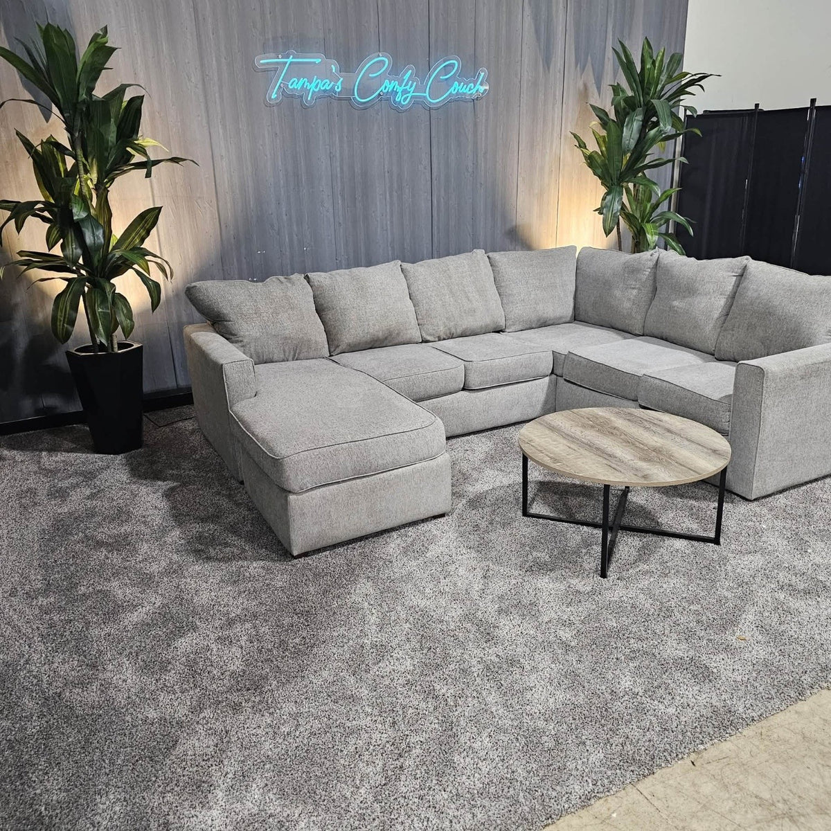 Comfy Gray Ushaped Sectional