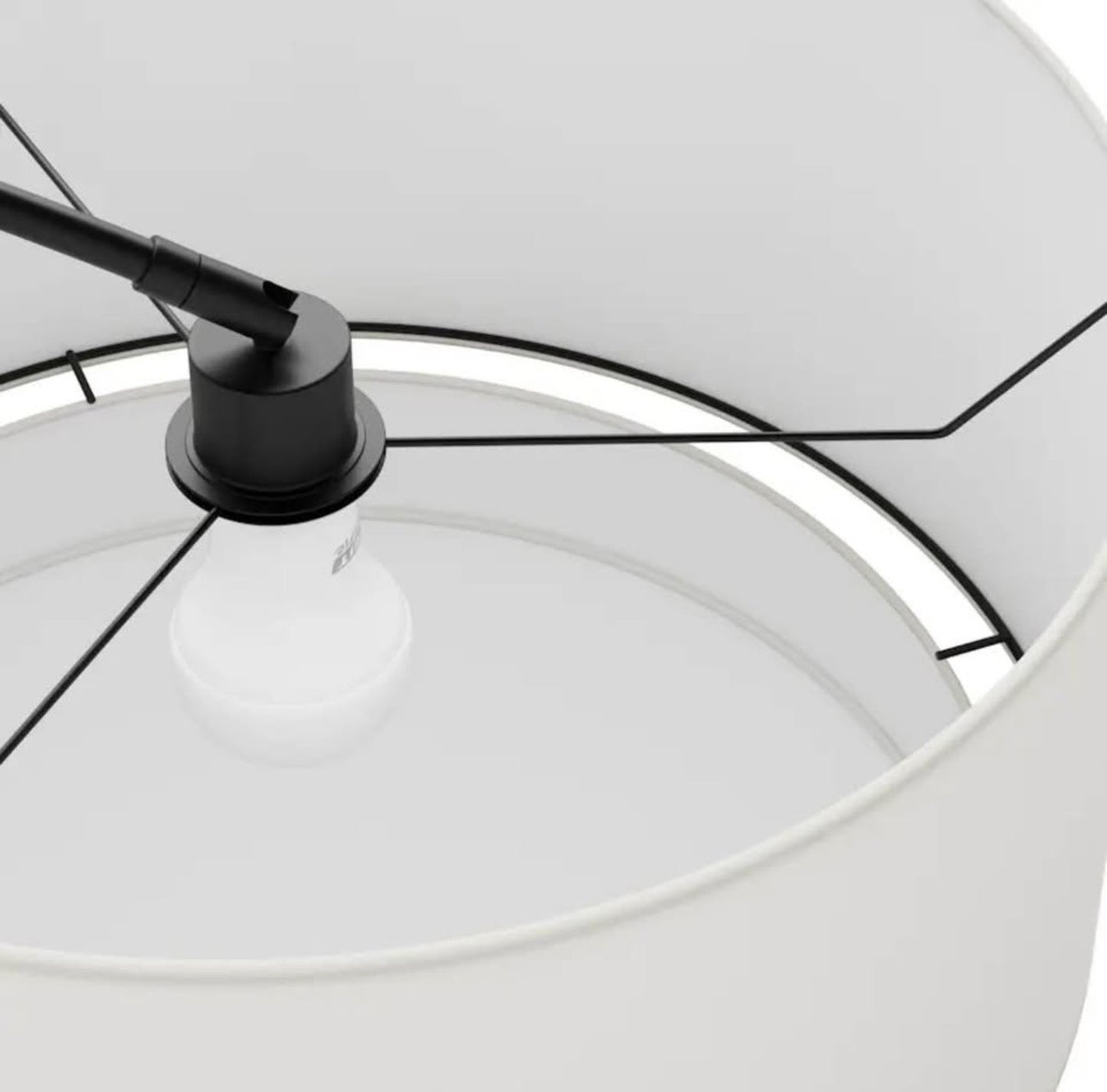 Zebu Large Linen Floor Lamp - Black (Delivery Available!! )