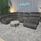 Charcoal Reclining Ushaped Sectional