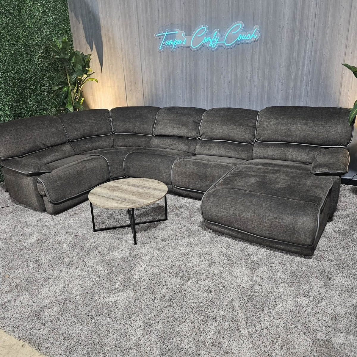 Charcoal Reclining Ushaped Sectional