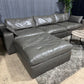 🛋️ Gray Leather Modular Sofa w Ottoman (Delivery Available!! )