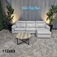 Small Full Grain Leather Reclining Sectional