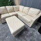 Cream Italian Leather Sectional Sofa (Delivery Available!! )