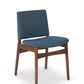 Nosh Dining Chairs – Walnut & Denim Blue | Set of 2 | Brand New in Box