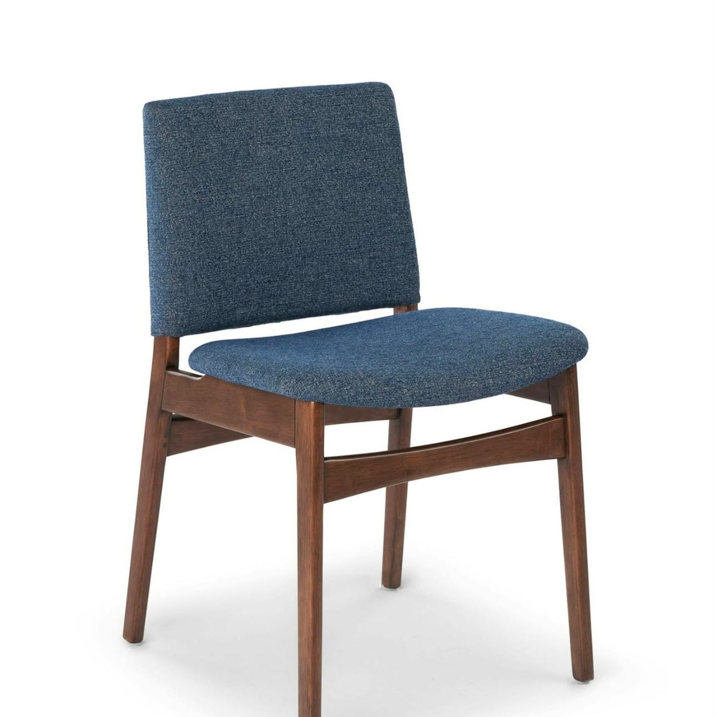 Nosh Dining Chairs – Walnut & Denim Blue | Set of 2 | Brand New in Box