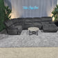 Charcoal Reclining Ushaped Sectional