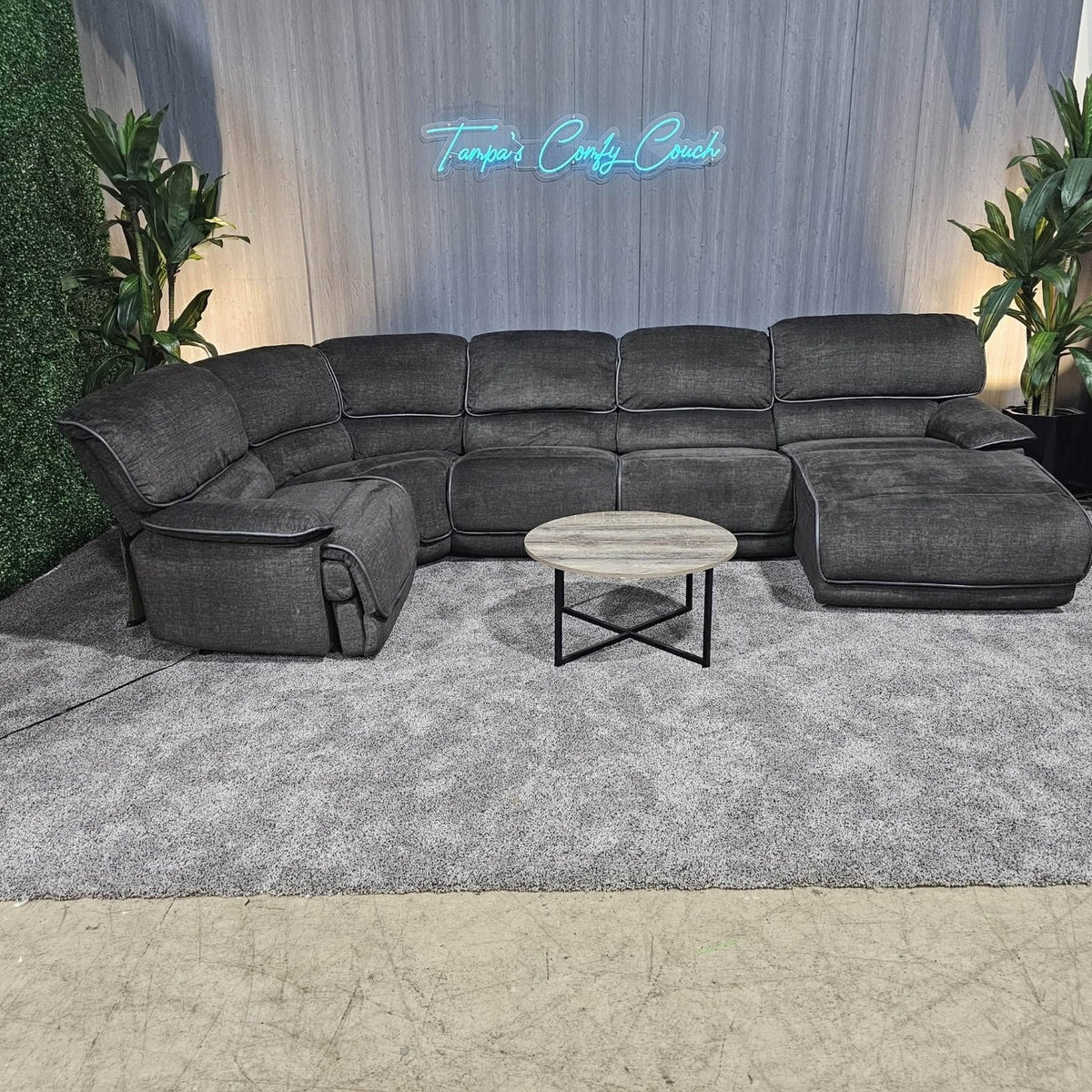 Charcoal Reclining Ushaped Sectional