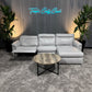 Small Full Grain Leather Reclining Sectional