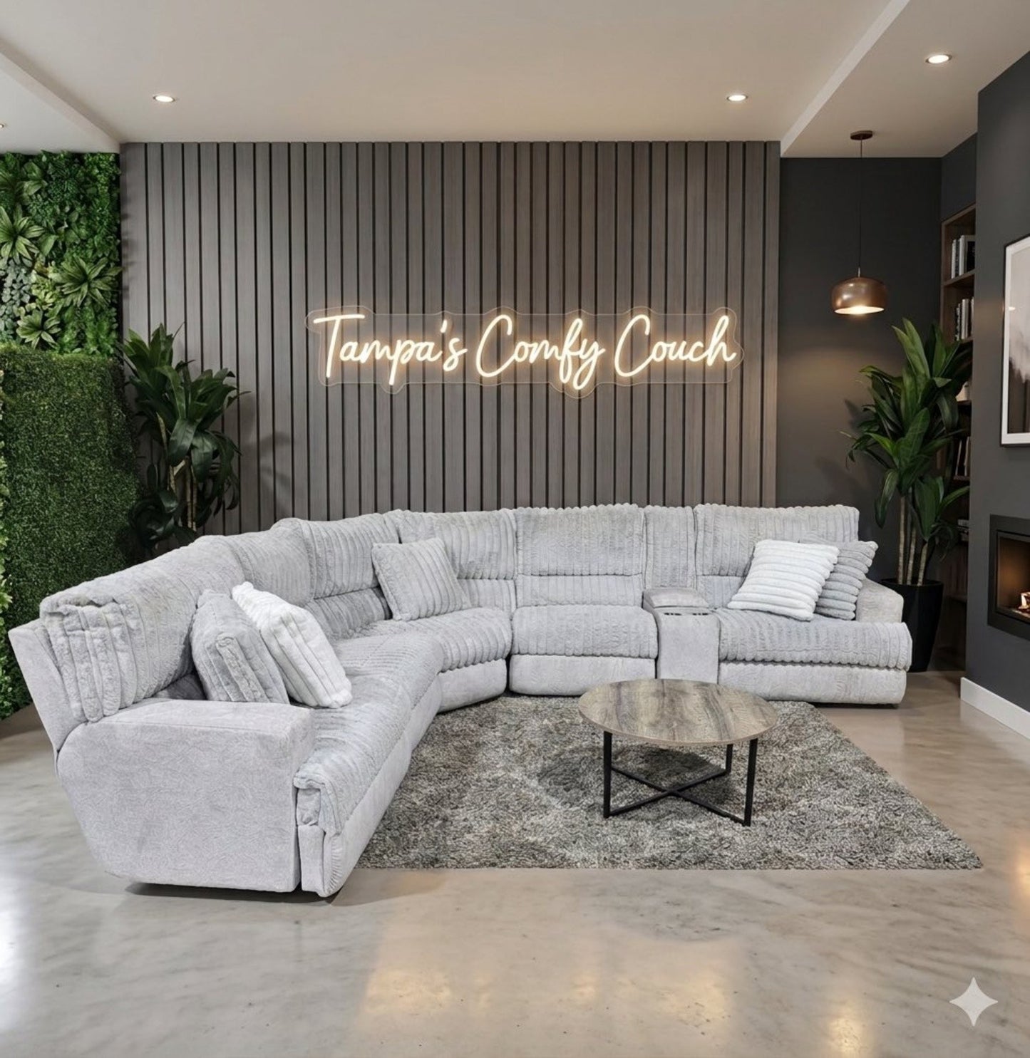 🛋️ Fluffy Corduroy Reclining Sectional Sofa (Delivery Available!! )
