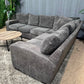 🛋️ Fluffy Charcoal Sectional Sofa (Delivery Available!! )