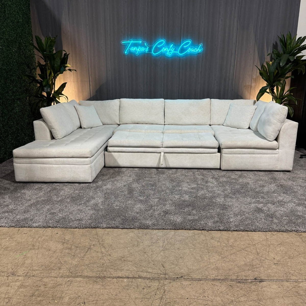 Cindy Crawford Home Sheridan Place 155” U-Shaped Sleeper Sectional | Off-White (Delivery Available!! )
