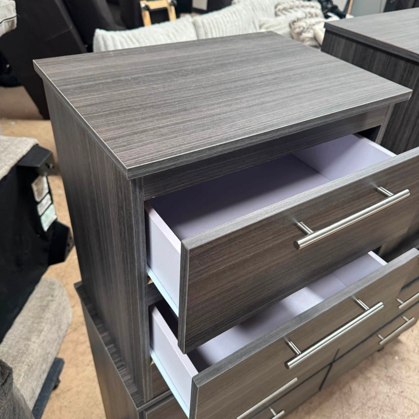 Dresser + 2 Nightstands Bedroom Set | Gray Wood Finish (Delivery Available!! )