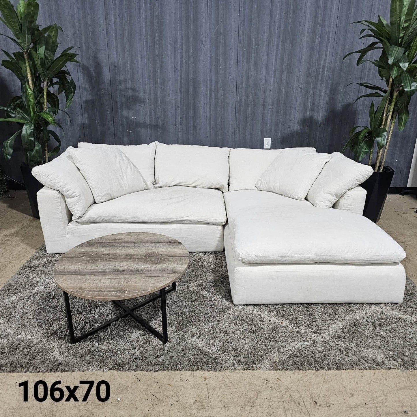 RH - Cream Restoration Hardware Linen Original Cloud Couch (2pc) | Classic Bench (Delivery Available!! )
