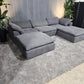 RH- Gray Linen Restoration Hardware Original Cloud Couch (5pc) | Luxe