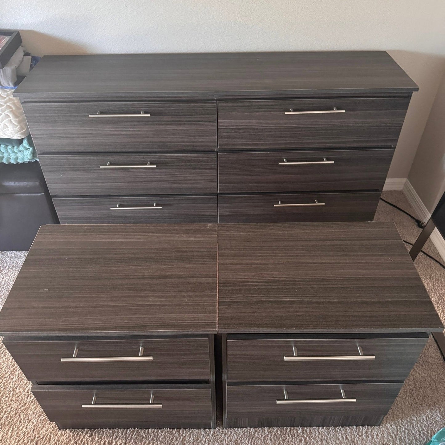 Tessu Queen Bed Frame + Dresser & 2 Nightstands – Bedroom Set (Delivery Available!! )
