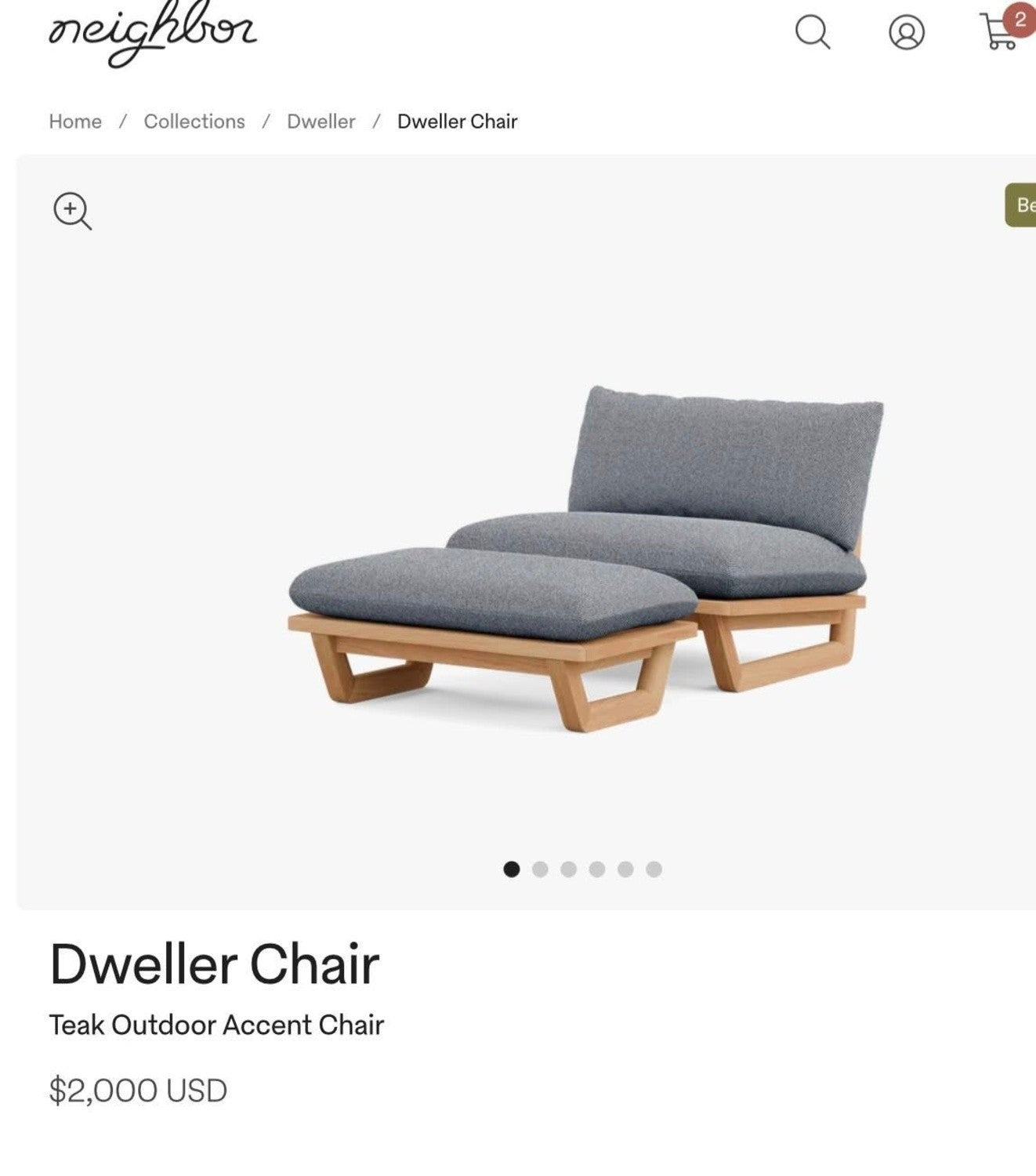 Dweller Outdoor Chair & Ottoman – Sunbrella Avery Indigo | Set of 2 | Brand New (Delivery Available!! )